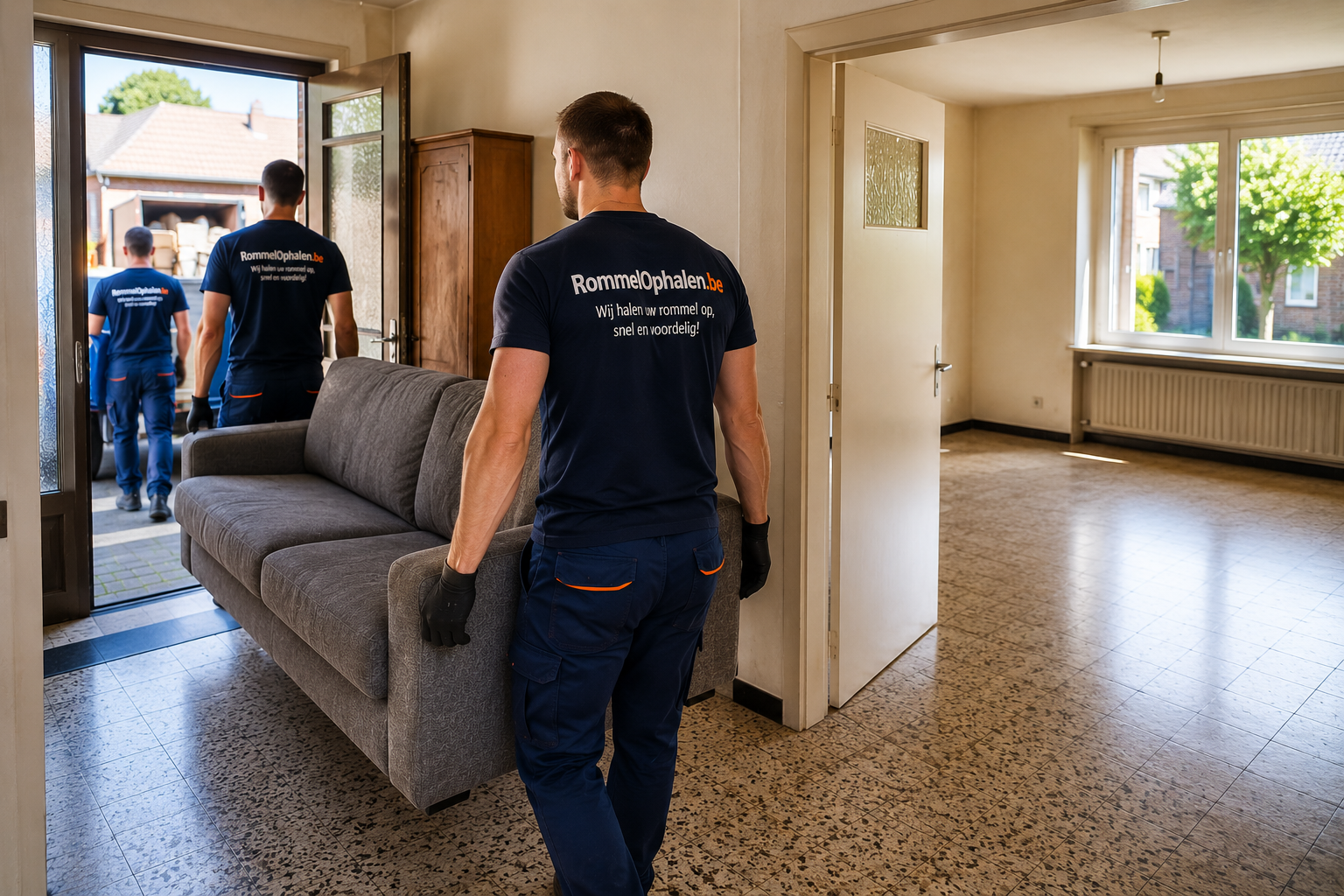 Rommelige garage vóór ontruiming